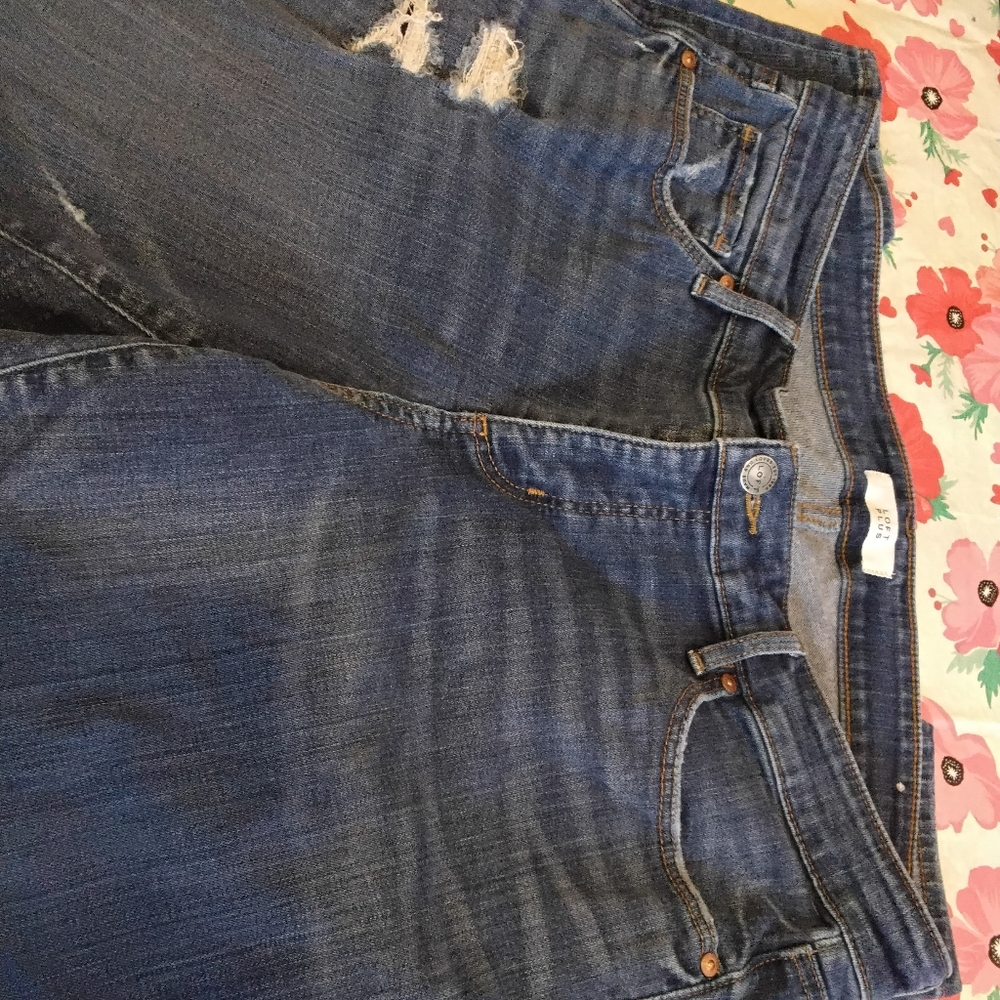 LOFT Mid Rise Modern Skinny Distressed Stretch jeans Women’s Size 16 36W 28L